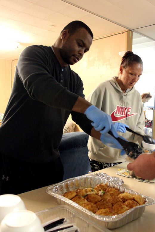 Serving dinner